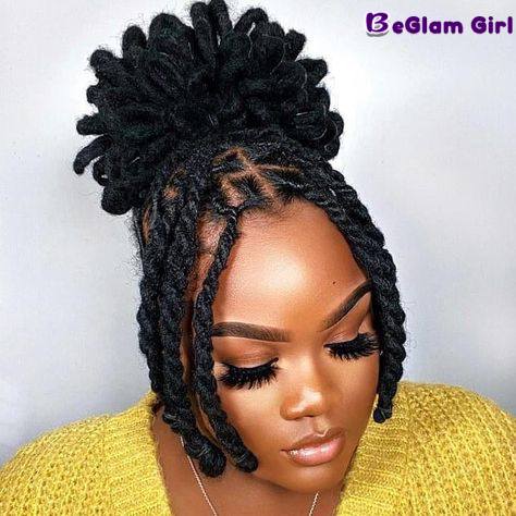 Updo Loc Styles for Medium Hair 