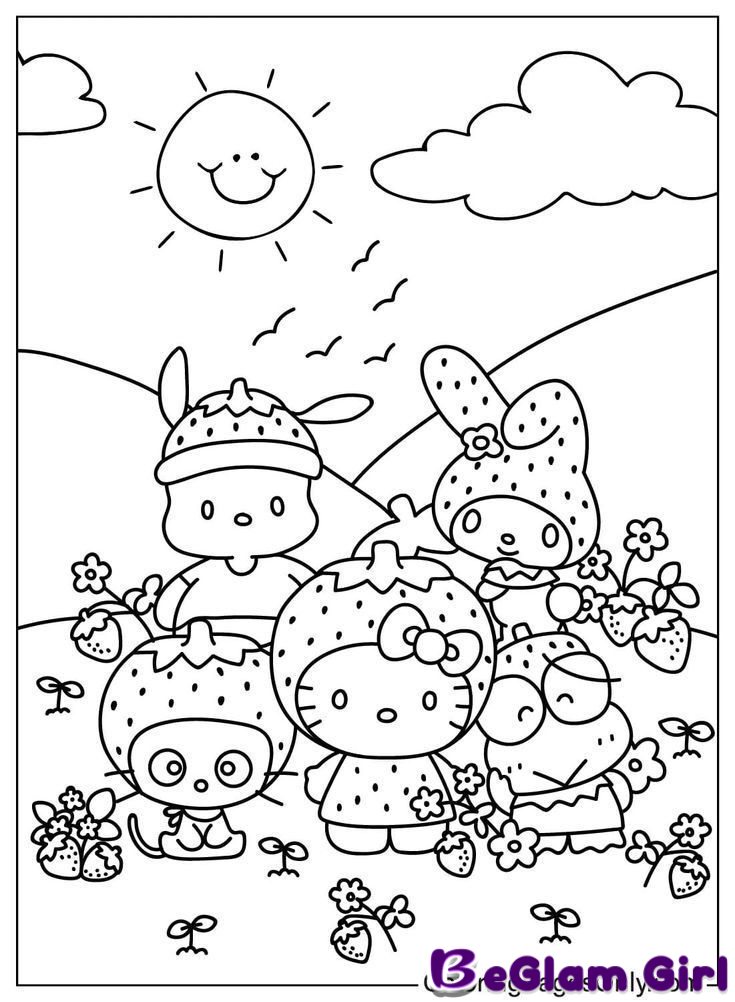 Popular Hello Kitty Friends to Color