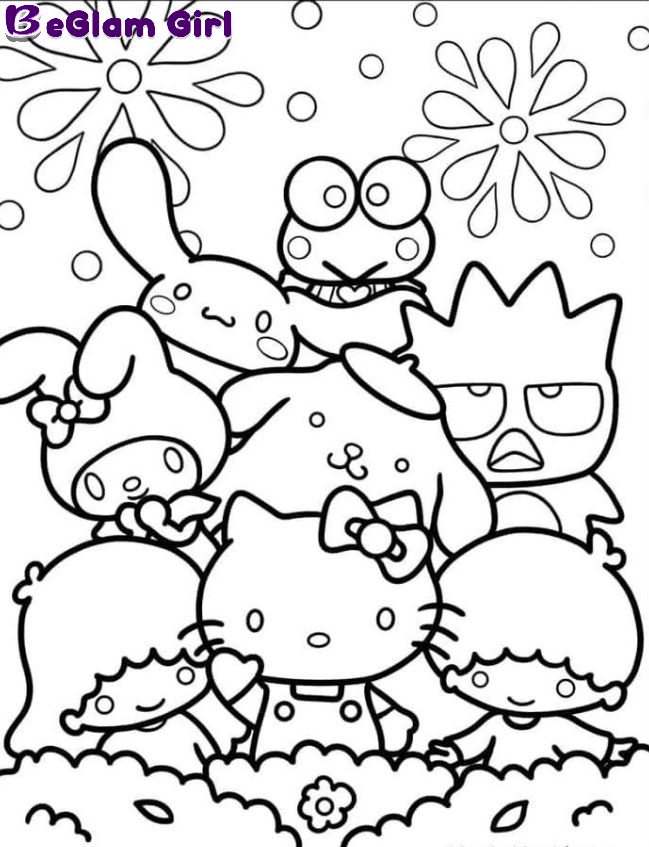 Hello Kitty and Friends Coloring Pages