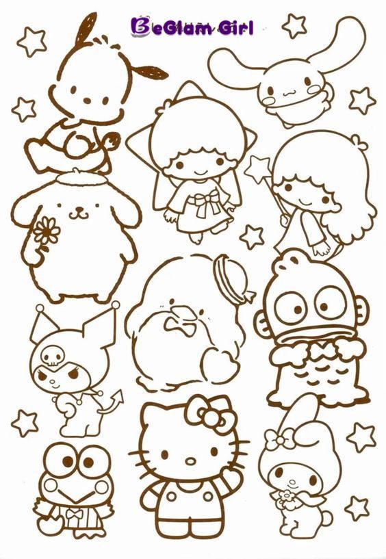 Hello Kitty and Friends Coloring Pages