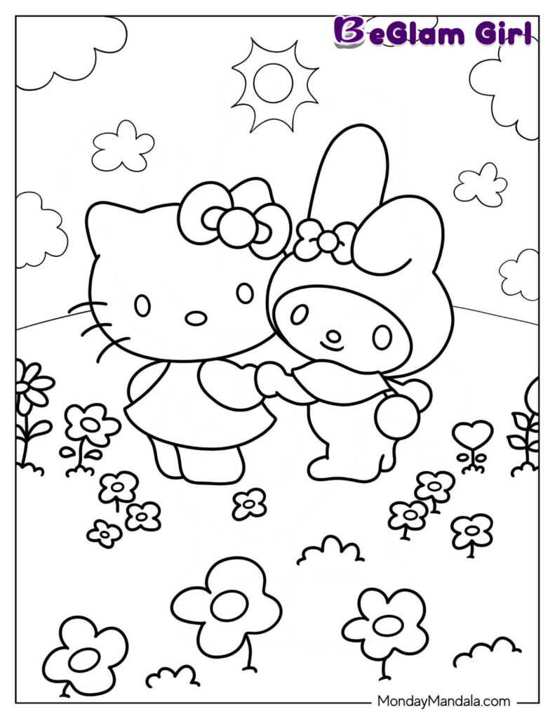 Popular Hello Kitty Friends to Color