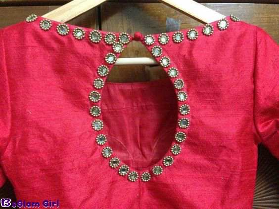 Easy Simple Mirror Work Blouse Designs