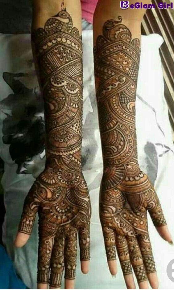 Easy, full hand Indian mehndi designs for beginners