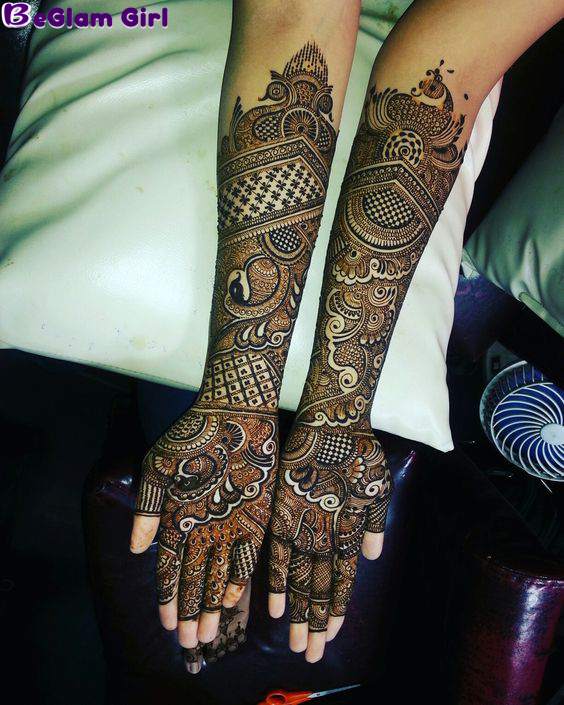 Easy, full hand Indian mehndi designs for beginners