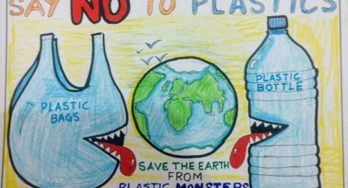 Plastic-Free Living: Creative Poster on Say No to Plastic